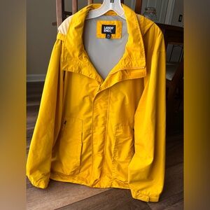 Lands' End Yellow Hooded Rain Jacket Size 3X!!  Get ready for Spring!